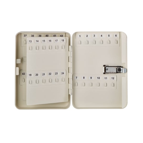 48-Key Steel Secure Key Cabinet With Combination Lock, White, PK2